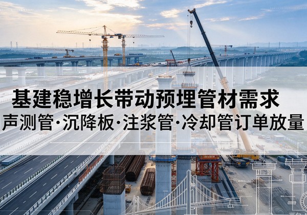 港南基建稳增长带动预埋监测管材需求，声测管、沉降板、注浆管订单持续放量